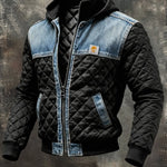 MATEO | CRNA JAKNA S DENIM DETALJIMA - nadiazagreb