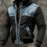 MATEO | CRNA JAKNA S DENIM DETALJIMA - nadiazagreb