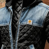 MATEO | CRNA JAKNA S DENIM DETALJIMA - nadiazagreb