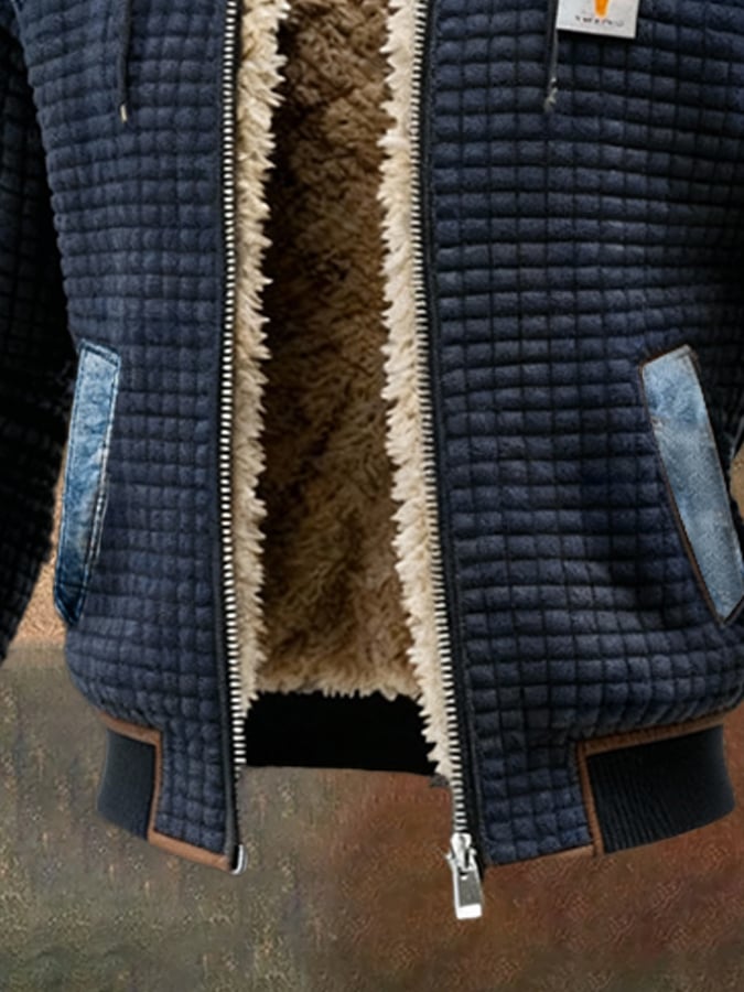 MATEO | CRNA JAKNA S DENIM DETALJIMA - nadiazagreb
