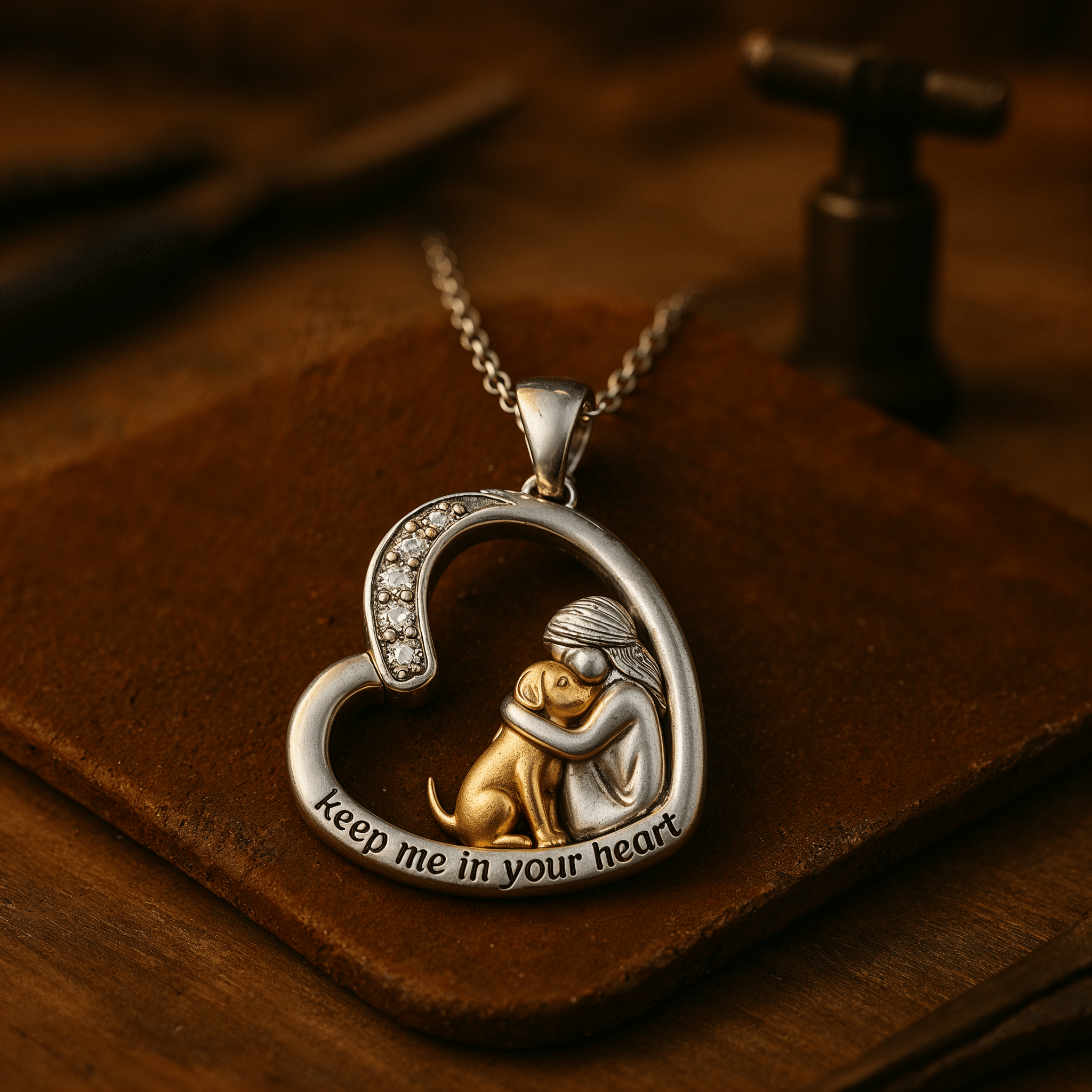 Necklace with Heart and Dog - nadiazagreb