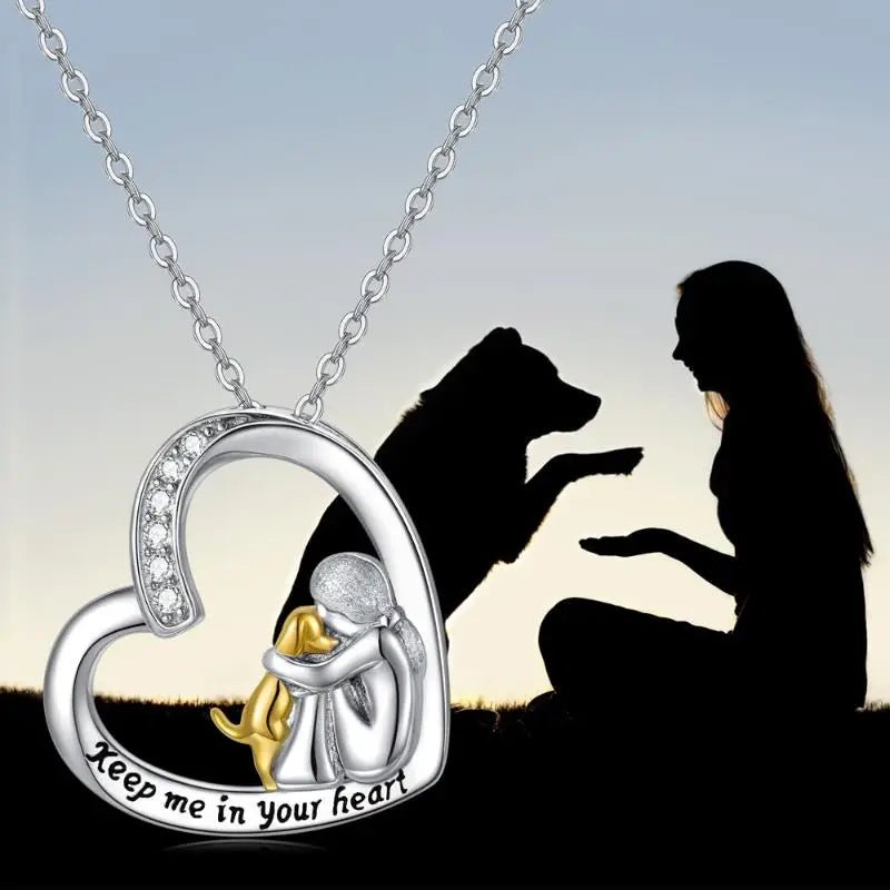 Necklace with Heart and Dog - nadiazagreb
