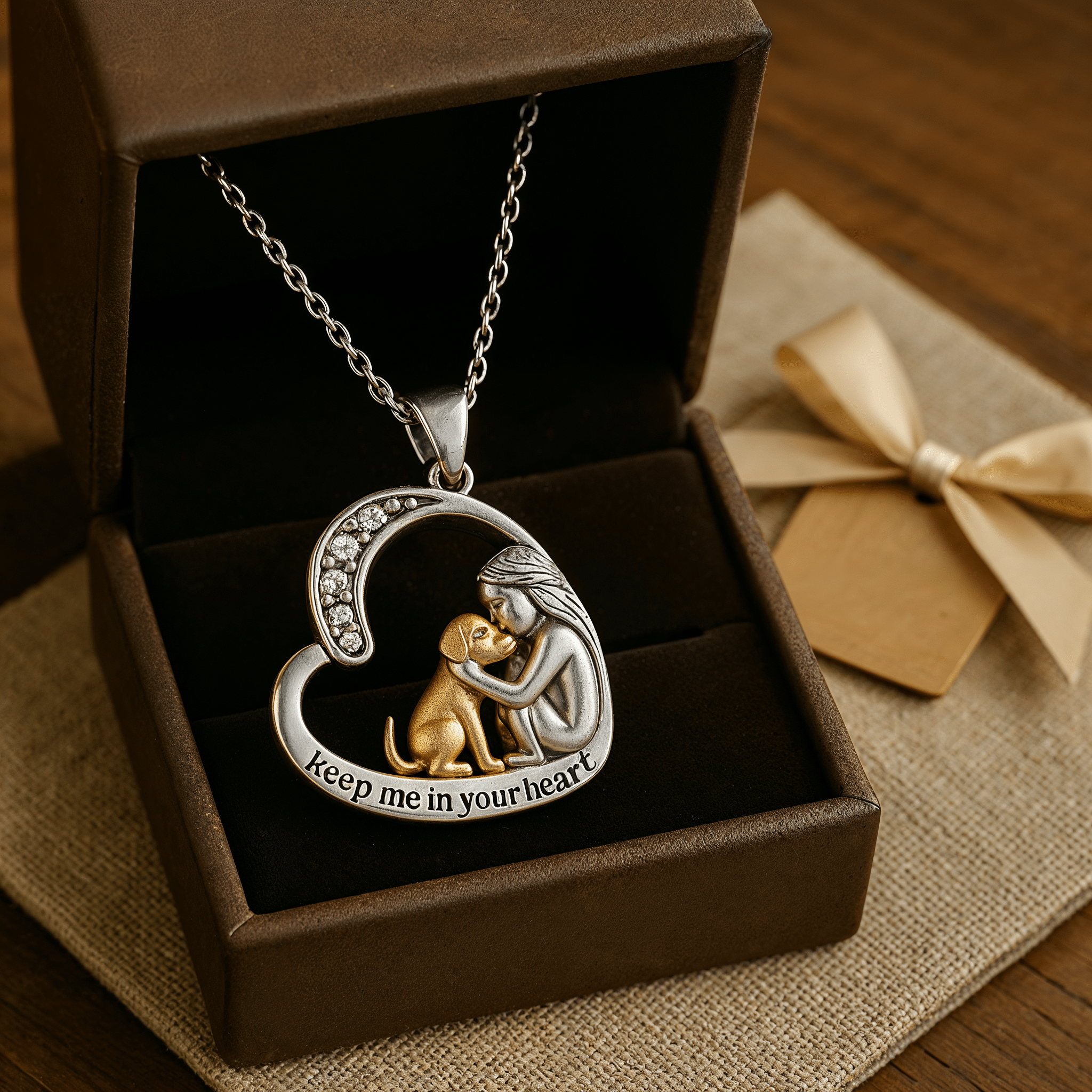Necklace with Heart and Dog - nadiazagreb