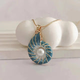 Necklace with Pearls and Blue Shells - nadiazagreb
