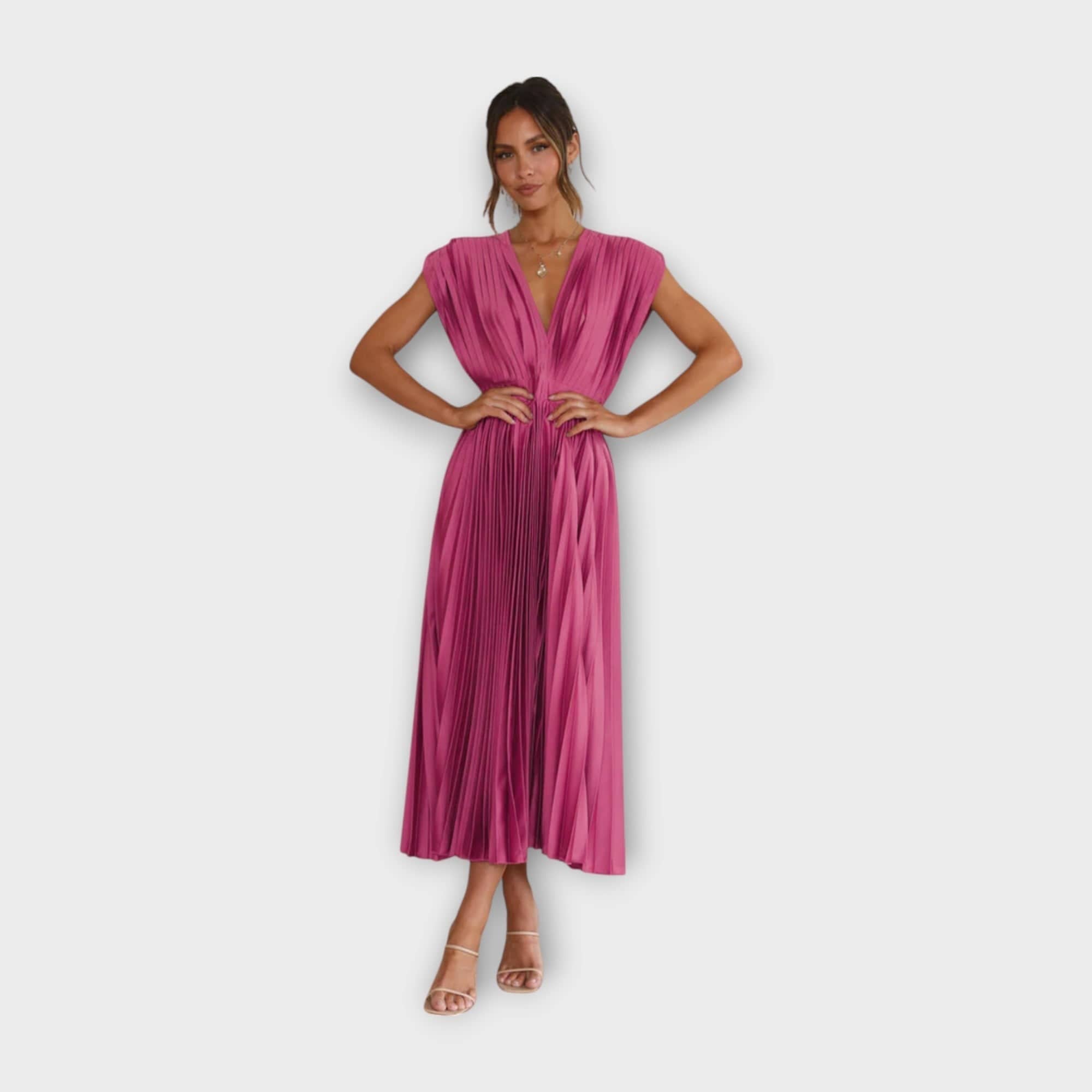 Romantična Elegancija: Midi Plisirana Haljina - nadiazagreb