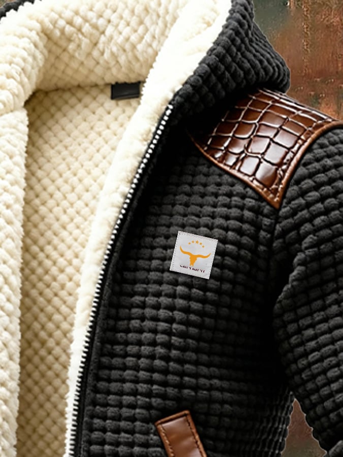 Tin | Textured Jacket with Embossed Leather - nadiazagreb