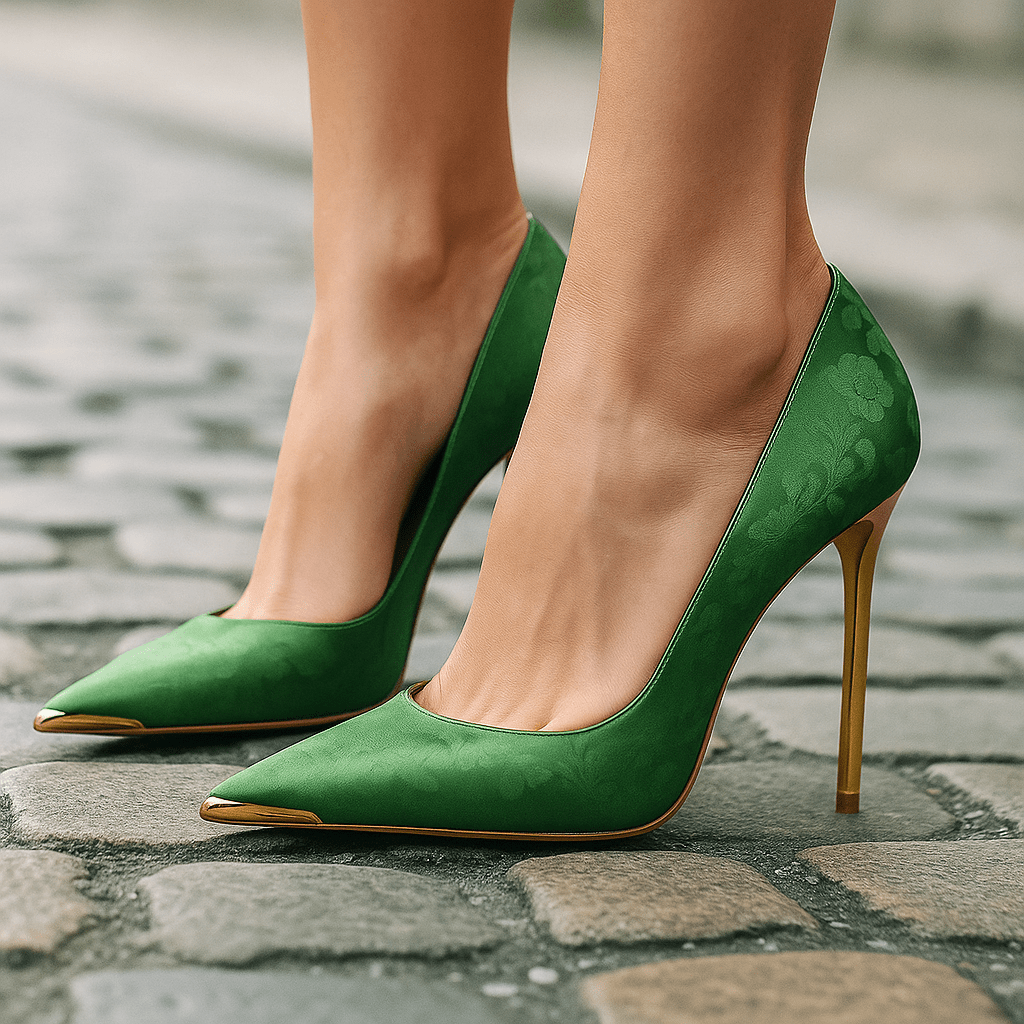 Verde Éclat™ – Cipele s satenskim i zlatnim vrhom - nadiazagreb
