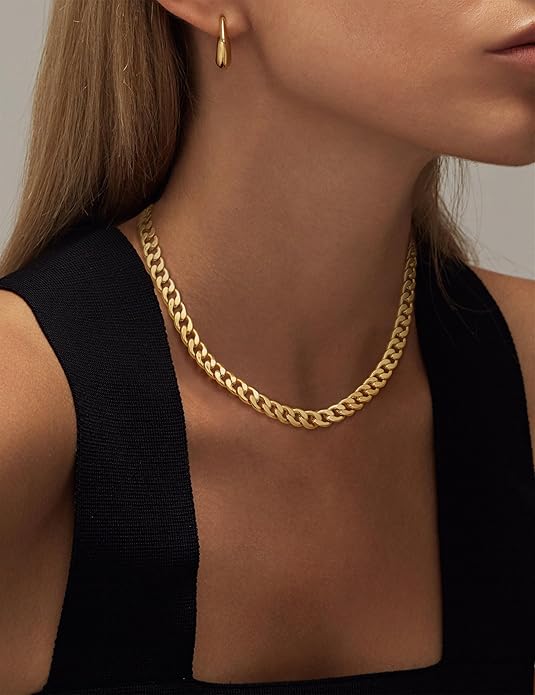 Zlatne Chunky Cuban Link Naušnice - nadiazagreb