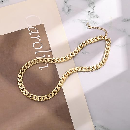 Zlatne Chunky Cuban Link Naušnice - nadiazagreb
